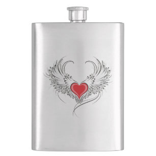 Flasque Red Angel Coeur avec ailes