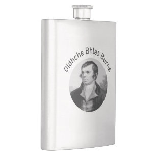 Flasque Robbie Burns - Oidhche Bhlas Burns Gaélique en gri