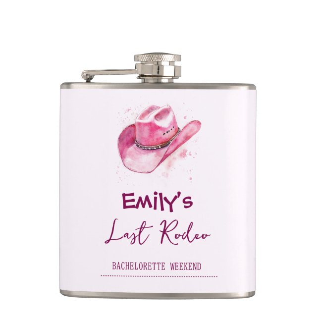 Flasque rose personnalisée pour le dernier week-en (Devant)
