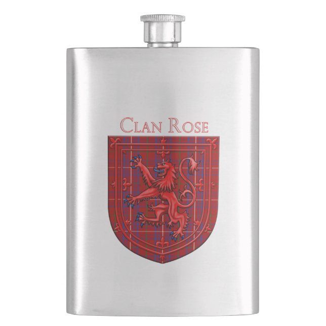 Flasque Rose Tartan Scottish Plaid Lion Rampant (devant)