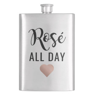 Flasque Rose toute la journée Citation drôle Coeur rose