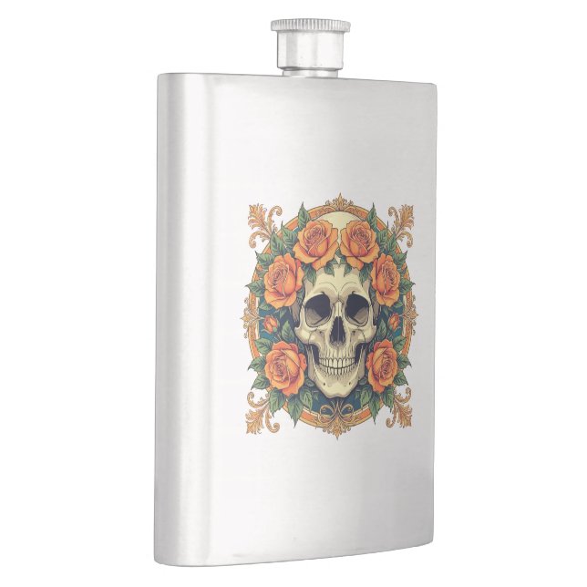 Flasque Roses Orange Et Cranium (Droite)