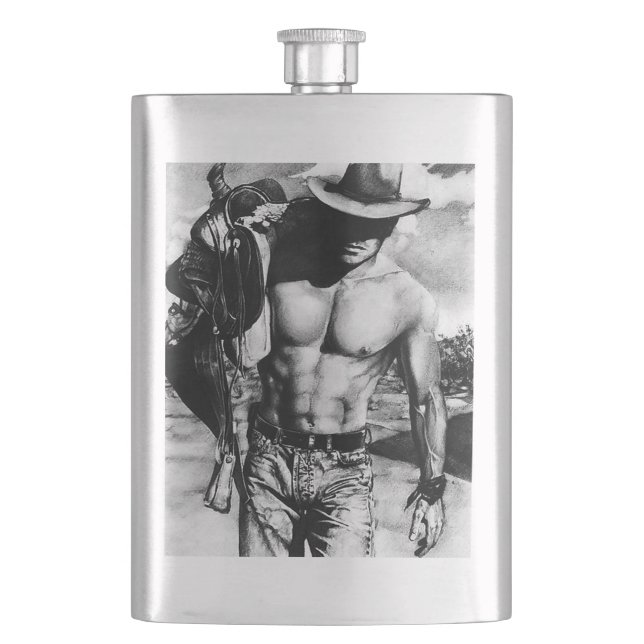 Flasque Rustique Western Cowboy Cool Art classique origina (devant)