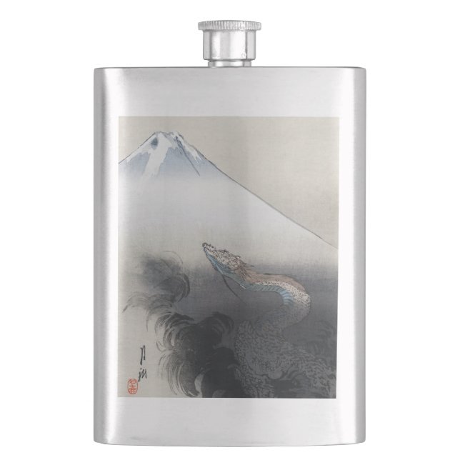 Flasque Ryu Shoten : Dragon éblouissant sur Fuji, Japon (devant)