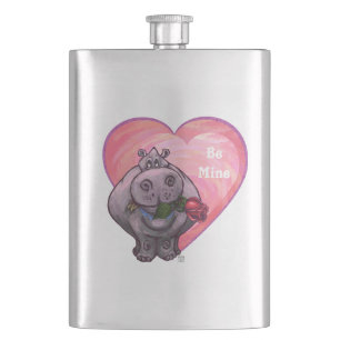 Flasque Saint-Valentin Hippopotame