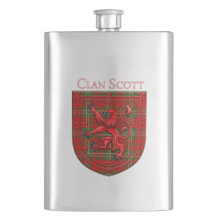 Flasque Scott Tartan Scottish Plaid Lion Rampant