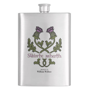 Flasque Scottish Thistand and Scots Gaelic Toast