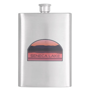 Flasque Seneca Lake New York Red Sunrise