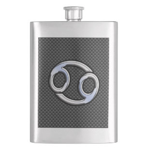 Flasque Signe du zodiaque Cancer de style Chrome Impressio