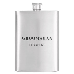 Flasque Simple Bold Personnalisé Groomsman Cadeau Boisson 