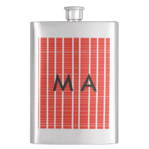 Flasque Simple monogramme ajouter votre nom lettre man min