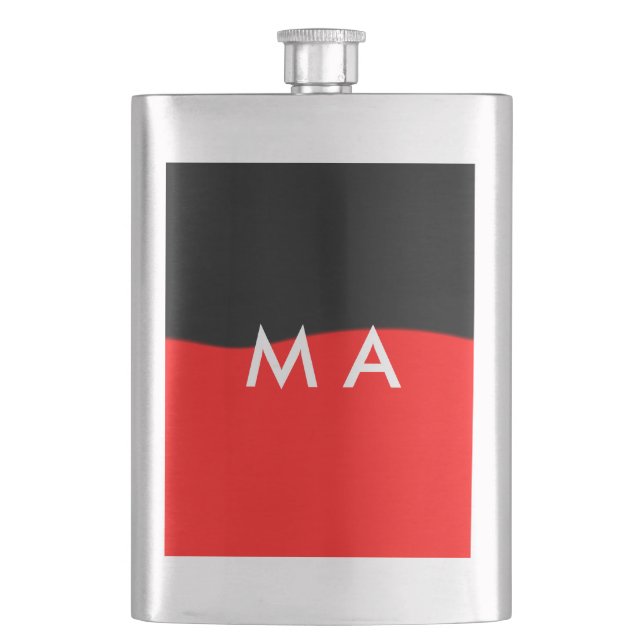 Flasque Simple monogramme ajouter votre nom lettre man min (devant)