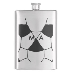 Flasque Simple monogramme ajouter votre nom lettre man min
