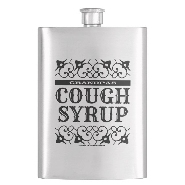 Flasque Sirop de toux drôle personnalisé (devant)
