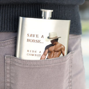 Flasque SlipperyJoe's Save a horse Ride A Cowboy casquette