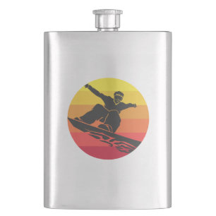 Flasque Snowboard Jump Retro