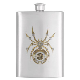 Flasque Spider Steampunk sur Arrière - plan pourpre