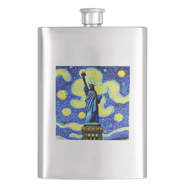 Flasque Starry Night Statue De Liberty New York (devant)