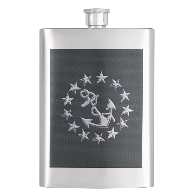 Flasque Symbole Chrome du drapeau nautique Yacht sur le Dé (devant)