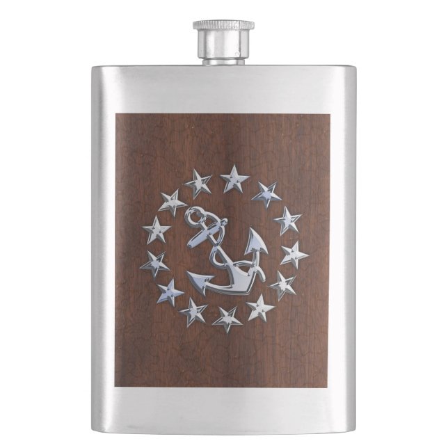 Flasque Symbole d'Ancre des étoiles du pavillon nautique (devant)