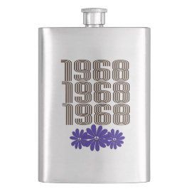 Flasque SYMBOLE DE LA PAIX 1968 Hippie Fleur Puissance vio