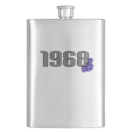 Flasque SYMBOLE DE PAIX FLEURIE 1968 Hippie violet