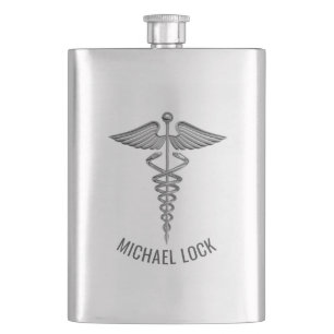 Flasque Symbole Médicale d'argent Infirmière personnalis