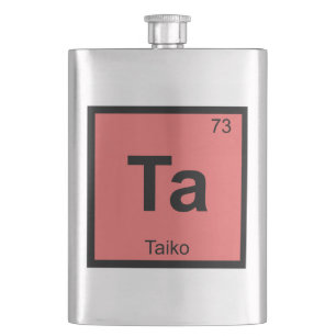 Flasque Ta - Symbole du tableau périodique de la chimie mu
