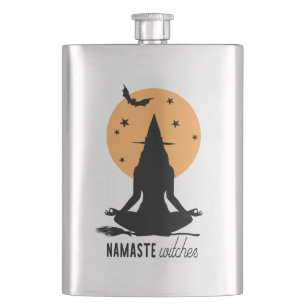 Flasque Témoins de yoga d'Halloween contemporain