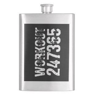 Flasque Texte usé et rayé Workout 247365 blanc