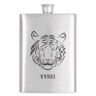 Flasque Tigre tribal noir et blanc