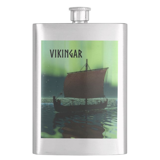 Flasque Viking Navire Et Lumières Du Nord (devant)