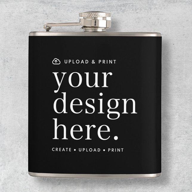 Flasque Votre Design Téléchargement 6oz (Possibilities are endless with this fully editable stylish black flask template.)