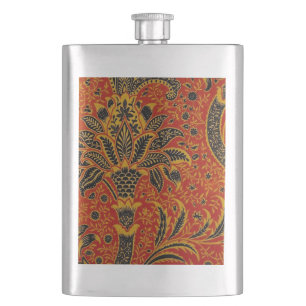 Flasque William Morris India Rouge Floral Vintage Classiqu