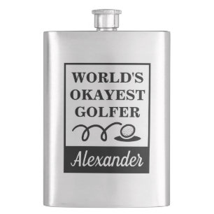 Flasque World's Okayest Golfer drôle de golf cadeau perso