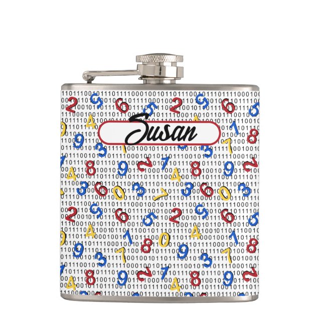 Flasques 123 Numéros Rouge Jaune Bleu Bleu Blancs Binary (Devant)