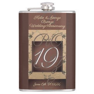 Flasques 19e anniversaire Mariage Bronze foncéFlacon