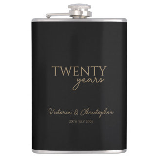 Flasques 20 Years Wedding Anniversary gold writing