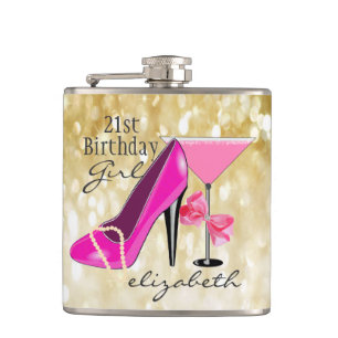 Flasques 21ème Chic Girly de parties scintillantes d'or de