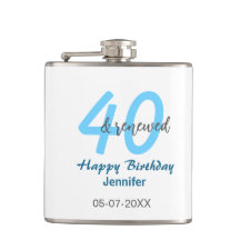40 ans & nom de date d'anniversaire renouvelé bleu