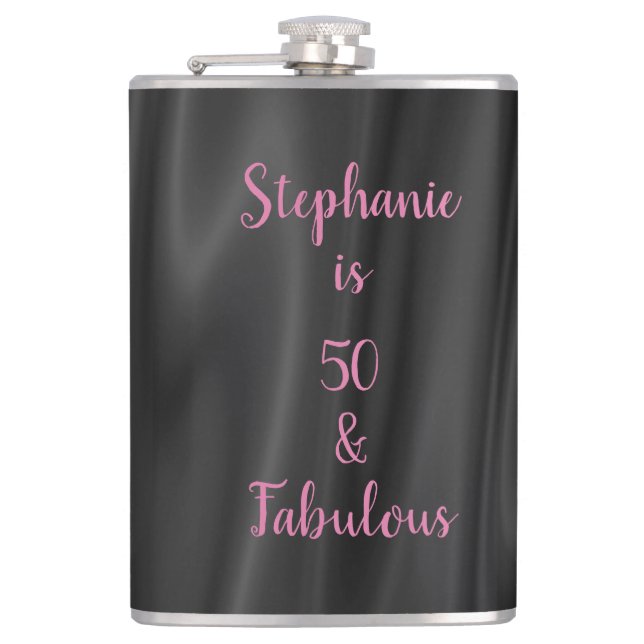 Flasques 50 & Fabuleux Black & Pink Elegant Satin Look (Devant)