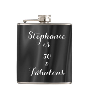 Flasques 50 & Fabulous Black & White Elegant Royal Simple