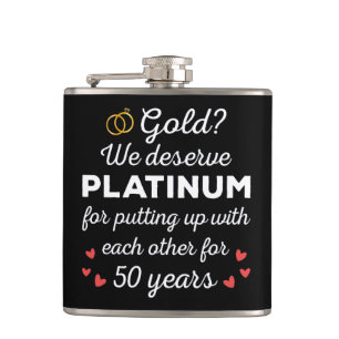 Flasques 50ème anniversaire de Mariage I - Gold Funny Coupl