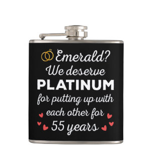 Flasques 55e anniversaire du Mariage I - Emerald Funny Coup