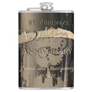 Flasques  8e anniversaire du Mariage de bronze