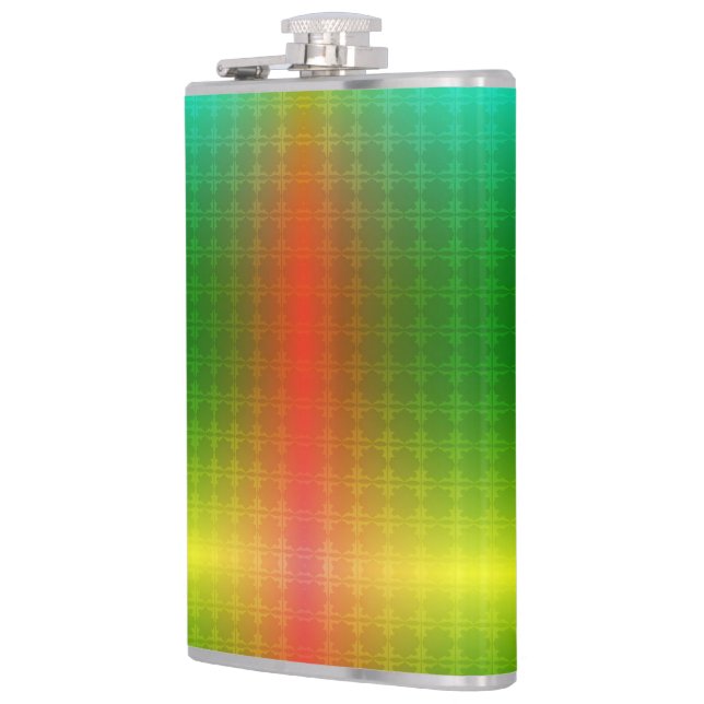 Flasques A metallic flask with a gradient green to yellow  (Gauche)