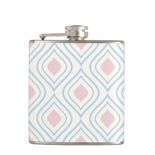 Flasques Abstract geometrical, blue, pink and off white