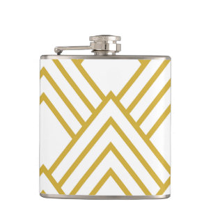 Flasques Abstract geometrical, white and gold