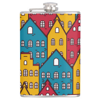 Flasques Abstrait urbain : motif urbain vintage