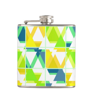 Flasques Abstrait vert jaune